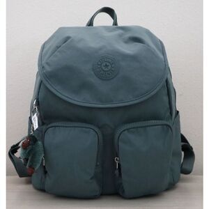 Kipling KI0365-0FE Size Medium Light Aloe Tonal Green Fiona Nylon Backpack